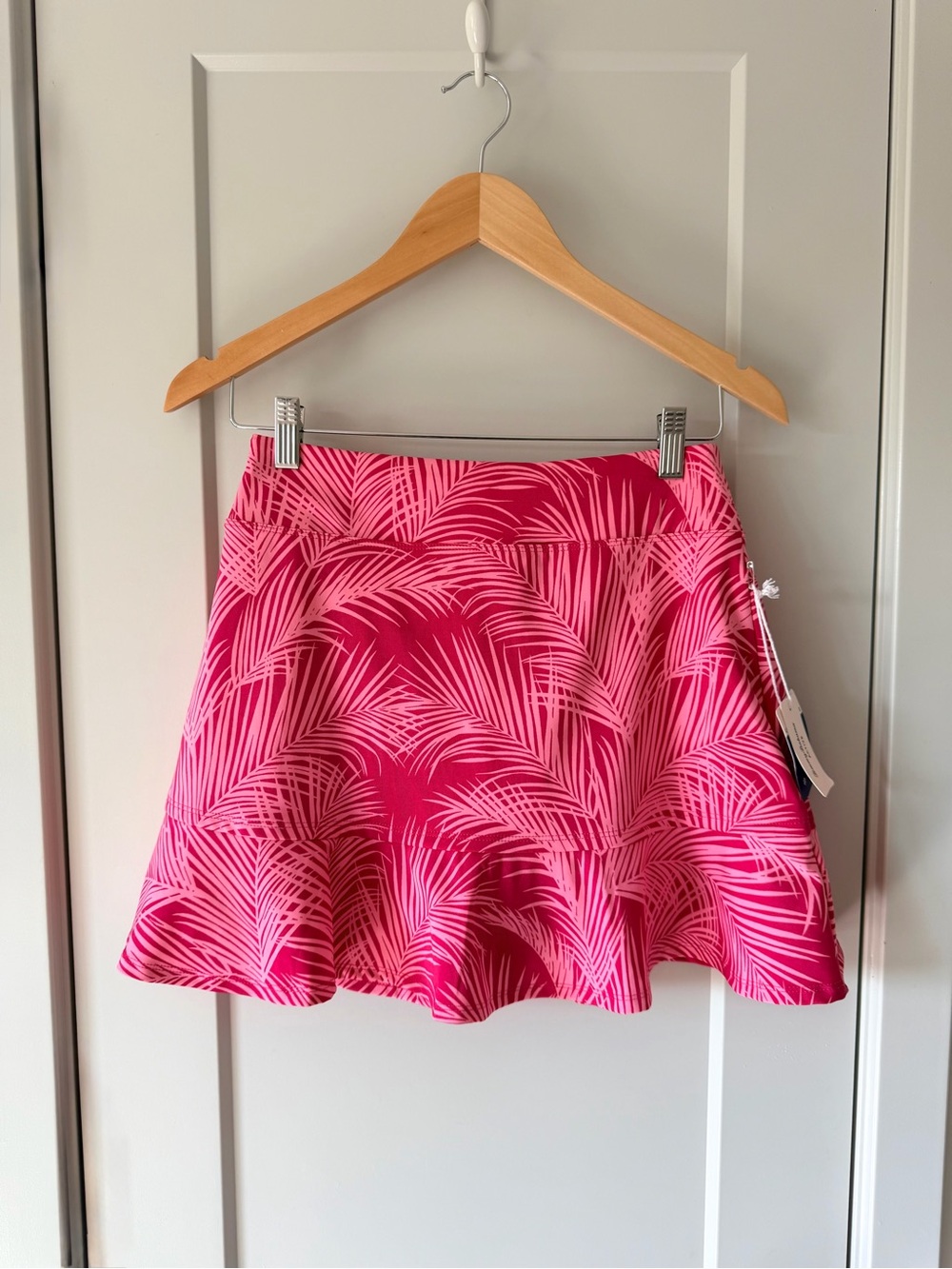 Tommy Bahama Active Palm Print Ruffle Skort Pink Size Small NWT
